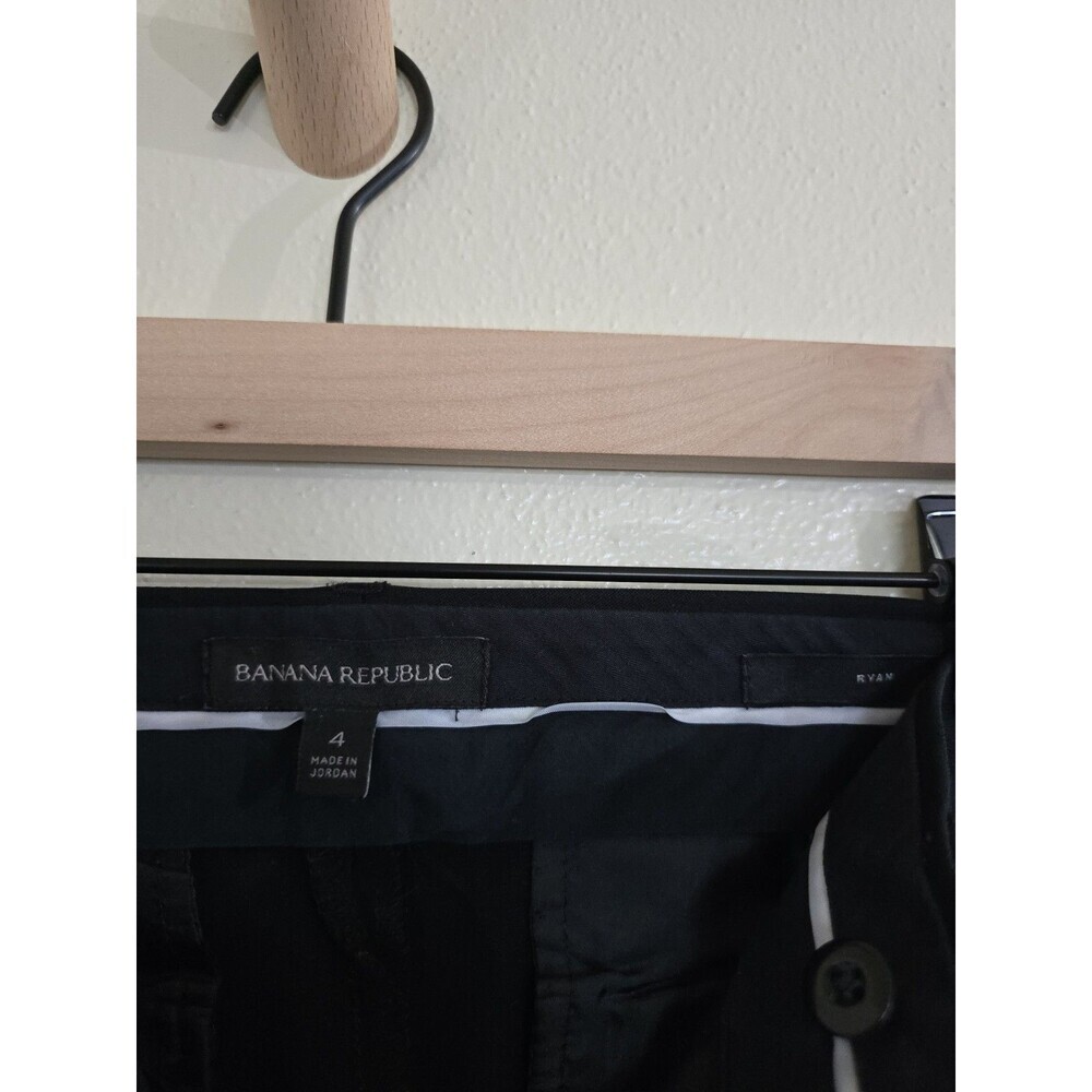 Banana Republic Ryan Straight Leg Pants Womens 4 Black Stretch Twill Career - Picture 9 of 10